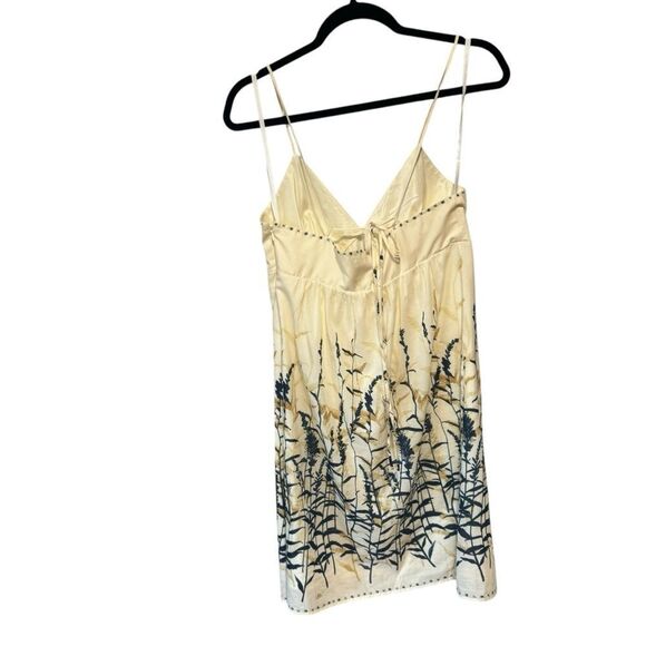 BCBG BCBGMAXAZRIA Silk Blend Bamboo Cream Floral Slip Tank Mini sundress Dress - Picture 7 of 12